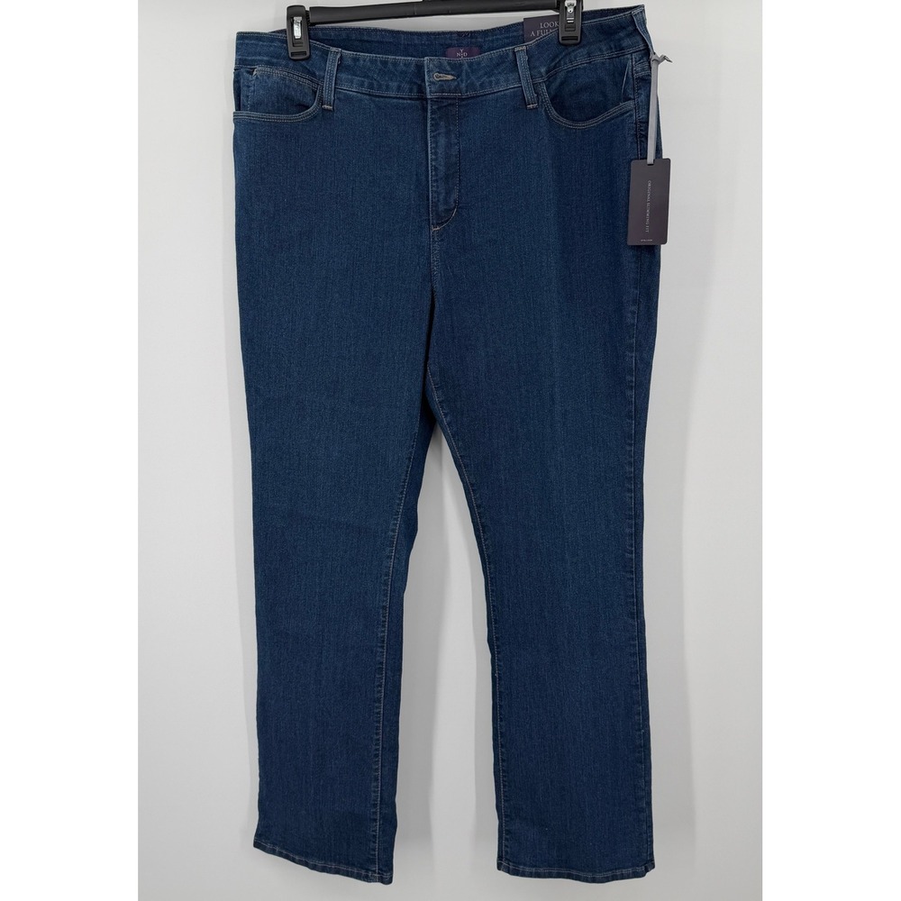 NYDJ Marilyn Straight Leg Jeans Dark Wash Blue Denim Plus Size 20W New